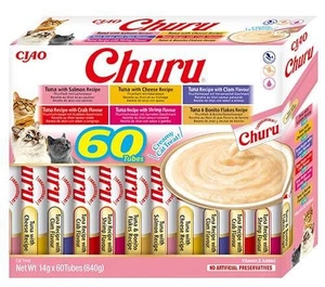 INABA Churu katėms - mišraus skonio su tunu 60x14g