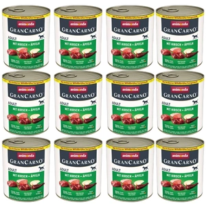 ANIMONDA GranCarno Adult Dog skonis: elniena + obuolys 12x800g