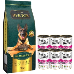 HEKTOR BALANCED Adult 15kg + Dolina Noteci PREMIUM su kalakutiena 6x400g