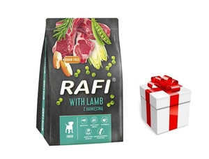 DOLINA NOTECI Rafi Junior sausas ėdalas šunims su ėriena 3kg + Staigmena Šunui
