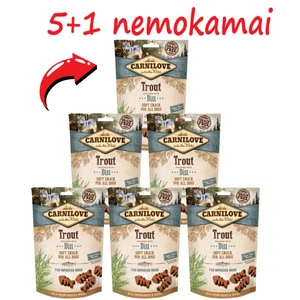 Carnilove pusiau drėgni užkandžiai, upėtakis ir krapai, 200 g 5+1 nemokamai