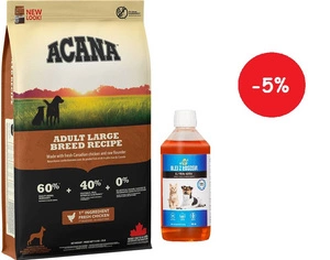 ACANA HERITAGE Adult Large Breed 11,4kg + LAB V Lašišų aliejus šunims ir katėms 500ml
