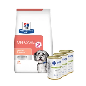 HILL'S PD Prescription Diet Canine On-Care 10 kg + ENZO VET Atkūrimo dieta šunims 3x400g