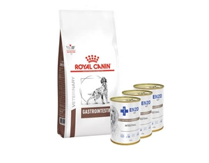 ROYAL CANIN Gastro Intestinal GI25 2kg ŠUNYS + ENZO VET Žarnyno dieta šunims su ėriena 3x400g
