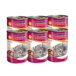 Super Benek KOT be grūdų gabaliukai su ančių padažu 6x415 g