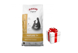 ARION Original Original Mature 7+ Senior Medium & Large Chicken sausas maistas šunims 12 kg + Staigmena Šunui