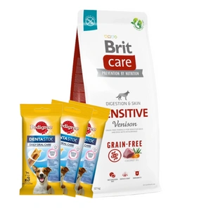 BRIT CARE Grain-free Sensitive Venison 12kg + 3xDentaStix NEMOKAMAI
