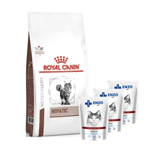 ROYAL CANIN Hepatic HF 26 2kg + ENZO VET Hepatinis paukštienos paštetas katėms 3x100g
