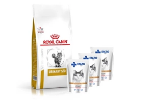 ROYAL CANIN Urinary S/O LP34 Feline 3,5kg + ENZO VET šlapalas su jautiena želė katėms 3x100g