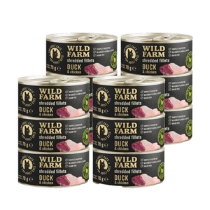 WILD FARM Fillets Duck&Chicken 12x70g - drėgnas kačių maistas be grūdų, filė sultinyje