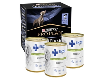 PURINA PVD FortiFlora Dog 30 paketėlių + 3x ENZO VET Atkūrimo dieta šunims 400g