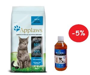 Applaws Cat Adult Ocean Fish with Salmon Cat Food 6kg+ LAB V Lašišų aliejus šunims ir katėms 500ml