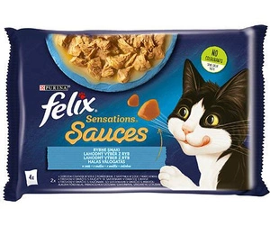 FELIX Sensations Žuvies skoniai menkių ir sardinių padaže 4x85g