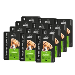 SUPER BENO Junior visų veislių šuniukų paketėlis su kalakutiena 12x100g