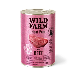 WILD FARM Paštetas su jautiena 400g - maistas katėms be glitimo