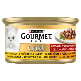 Purina Gourmet Gold vištiena ir kepenėlės padaže 85g