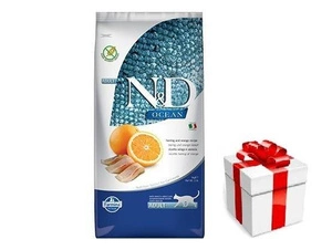 Farmina N&D Ocean feline HERRING & ORANGE ADULT 5kg + STAIGMENA KATEI