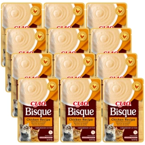 INABA Cat Ciao Bisque - vištienos skonio papildomas ėdalas katėms 12x40g