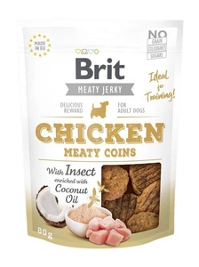 BRIT Jerky Snack Chicken Meaty Coins su vabzdžiais 80g