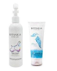 BOTANIQA Color Enhancing Shampoo blizgesio suteikiantis šampūnas 250ml + BOTANIQA Magic Touch Grooming Spray 250 ml