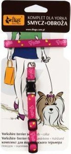 DINGO rinkinys - pavadėlis + Jorko apykaklė rožinės spalvos