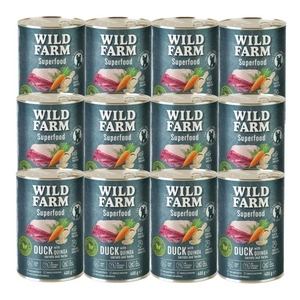 Wild Farm Superfood Duck 12x400 g pašaro šunims be grūdų