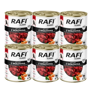 DOLINA NOTECI Šlapias maistas šunims Rafi Classic su jautiena 6x800g