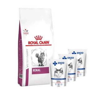 ROYAL CANIN Renal Feline RF 23 2kg + ENZO VET Renal su jautiena želė katėms 3x100g