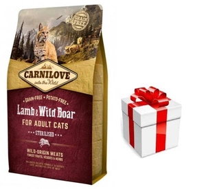 CARNILOVE Cat Lamb & Wild Boar Sterilizuota 6kg + Staigmena katei