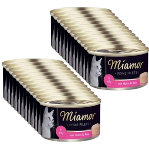 Miamor Feine Filets - drėgnas kačių ėdalas vištienos filė su ryžiais 24x100g skardinė