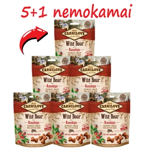 Carnilove Crunchy Snack, šernų ir erškėtuogių 200 g 5+1 nemokamai