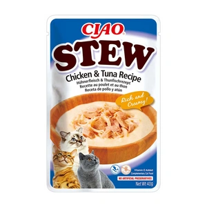 INABA Cat Ciao Stew - Kreminis vištienos ir tuno skonio ėdalas katėms 40g