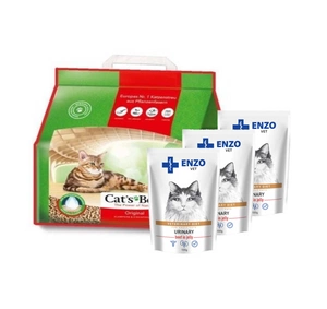 JRS Cats Best Eko Plus 20l / 8,6kg + ENZO VET šlapalas su jautiena želė katėms 3x100g