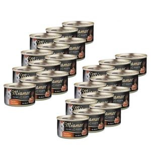 Miamor Feine Filets in jelly - drėgnas kačių ėdalas su tunu ir kiaušiniais 24x100g skardinė