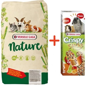 VERSELE-LAGA Cuni Nature 9kg - miniatiūriniams triušiukams + VERSELE LAGA traškios lazdelės triušiams ir jūrų kiaulytėms Vaisiai 110g - 2 vaisių kolbos triušiams ir jūrų kiaulytėms