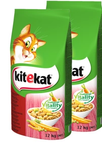 KITEKAT 2x12 kg - sausas kačių ėdalas su jautiena ir daržovėmis