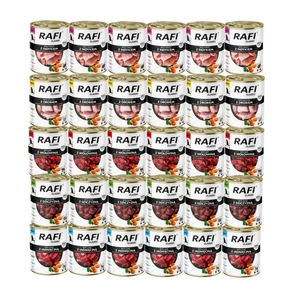 DOLINA NOTECI Rafi Classic šlapias šunų maistas – įvairių skonių 30x800g