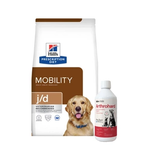 HILL'S PD Prescription Diet Canine j/d 4kg + LAB-V Arthrohard 500ml Sąnarių paramos formulė šunims ir katėms