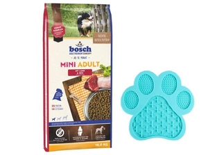 Bosch Adult Mini Lamb & Rice, ėriena ir ryžiai (naujas receptas) 15kg + BILLIGER laižo kilimėlį