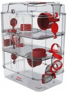 ZOLUX RODY3 trivietis narvas - raudonas