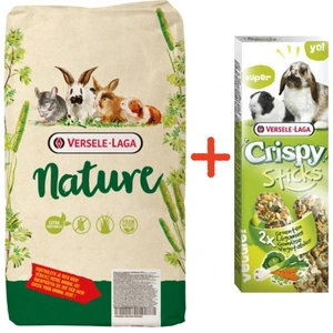 VERSELE-LAGA Cuni Nature 9kg - miniatiūriniams triušiukams + VERSELE LAGA Crispy Sticks Rabbits-Guinea Pigs Vegetsbles 110g - 2 daržovių kolbos triušiams ir jūrų kiaulytėms