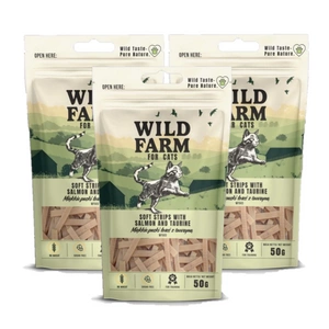 WILD FARM minkštos lašišos juostelės su taurinu 3x50g skanėstas katėms