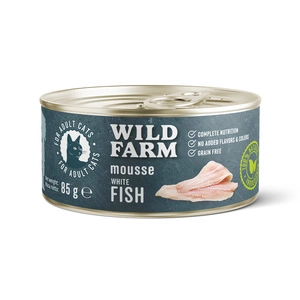 WILD FARM Mousse White Fish 85g - putėsiai be grūdų katėms