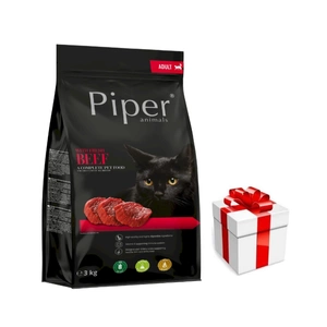 DOLINA NOTECI Piper Animals su jautiena katėms 3kg + Staigmena katei