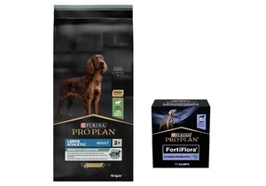 Purina Pro Plan Large Adult Athletic Optidigest, ėriena ir ryžiai 14kg + PURINA PVD FortiFlora Dog 30 paketėlių