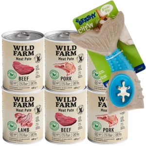 WILD FARM Mišrių skonių paštetas 6x400g ėdalas šunims be glitimo