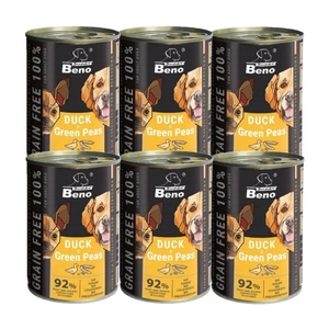 Super Beno BE GRŪDŲ ŠUNŲ MAISTAS su antiena ir žaliaisiais žirneliais padaže 6x415 g