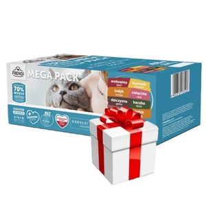Frendi paketėliai katėms mėsos skonio padaže 48x100g + Staigmena katei