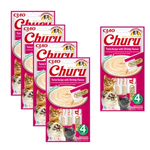 INABA Churu tuno ir krevečių skonio skanėstas katėms 20x14g