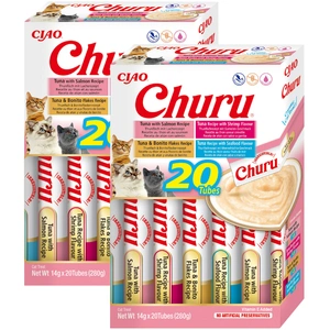 INABA Churu katėms - mišinys su jūros gėrybėmis 40x14g